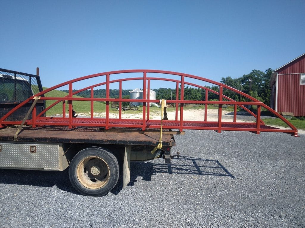 Red custom bridge or walkway