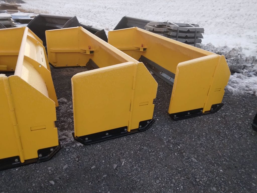 Painted yellow manufactured parts